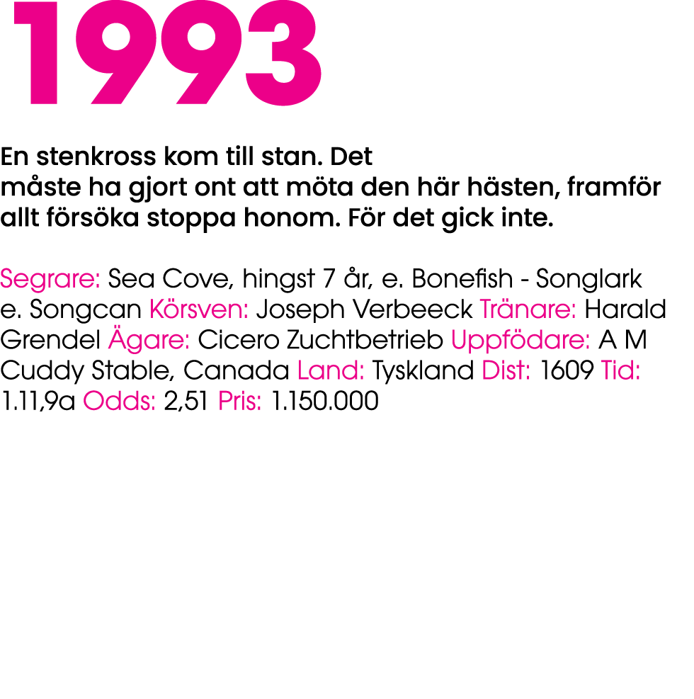 1993 En stenkross kom till stan. Det m ste ha gjort ont att m ta den h r h sten, framf r allt f rs ka stoppa honom. F...